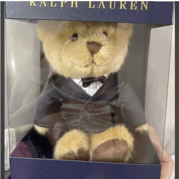 Ralph Lauren Polo Bear Plush Stuffed Animal Tuxedo Teddy 2022-23 New in Box